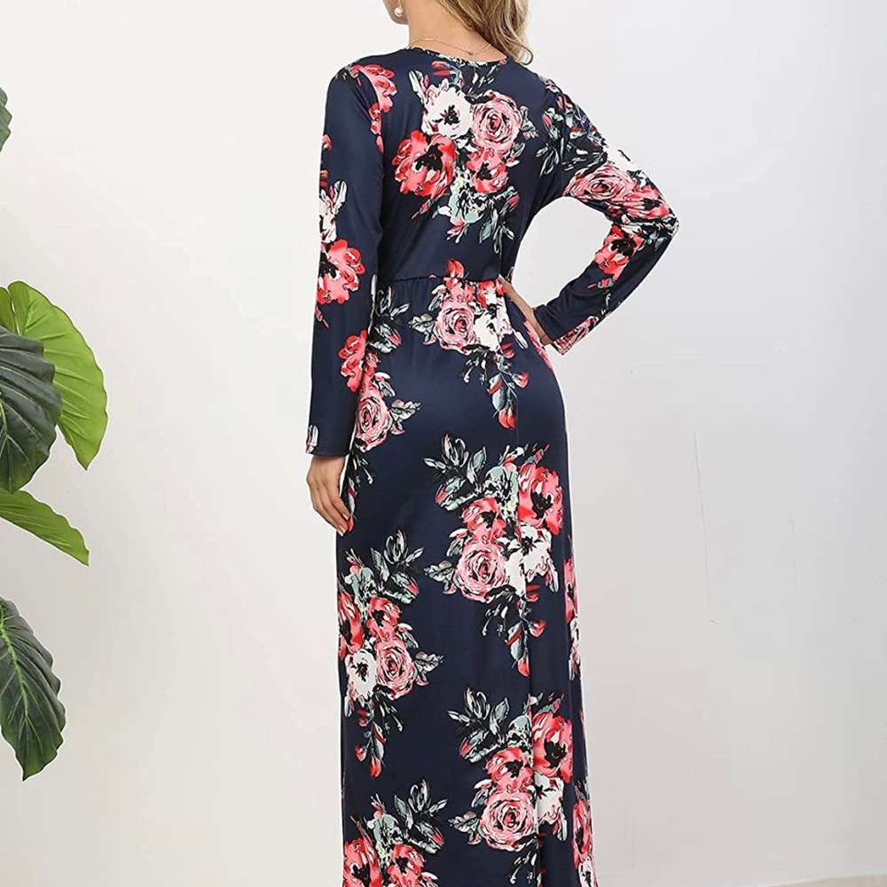 Medium long navy blue dress